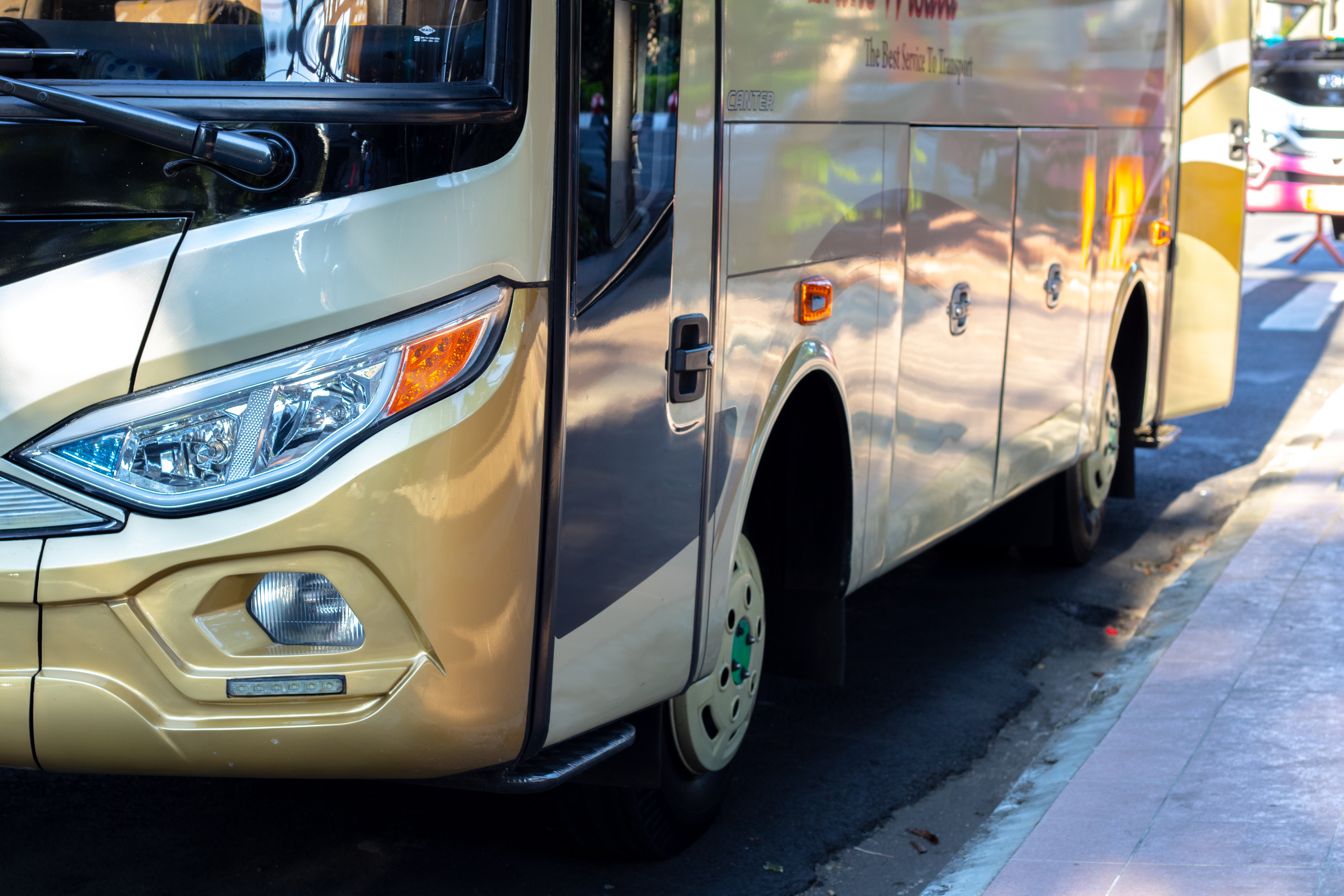 A beautiful charter bus